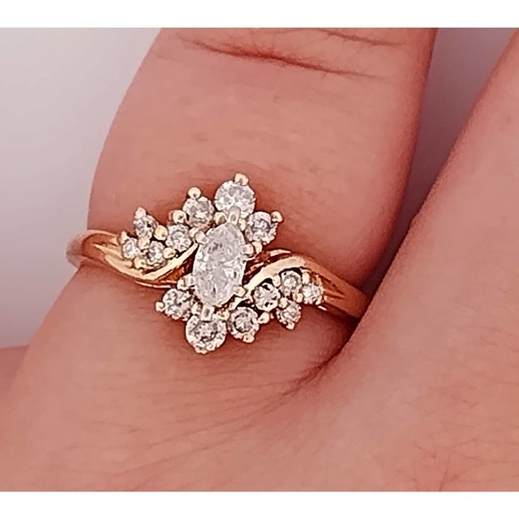 14K Diamond Wedding Engagement Ring REAL DIAMONDS - Picture 5 of 12